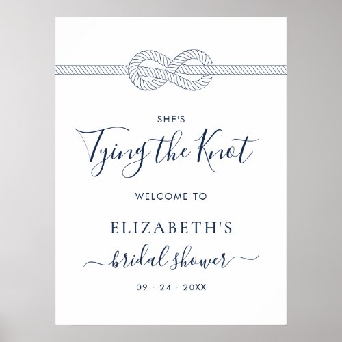 Tying the Knot Nautical Bridal Shower Welcome Poster
