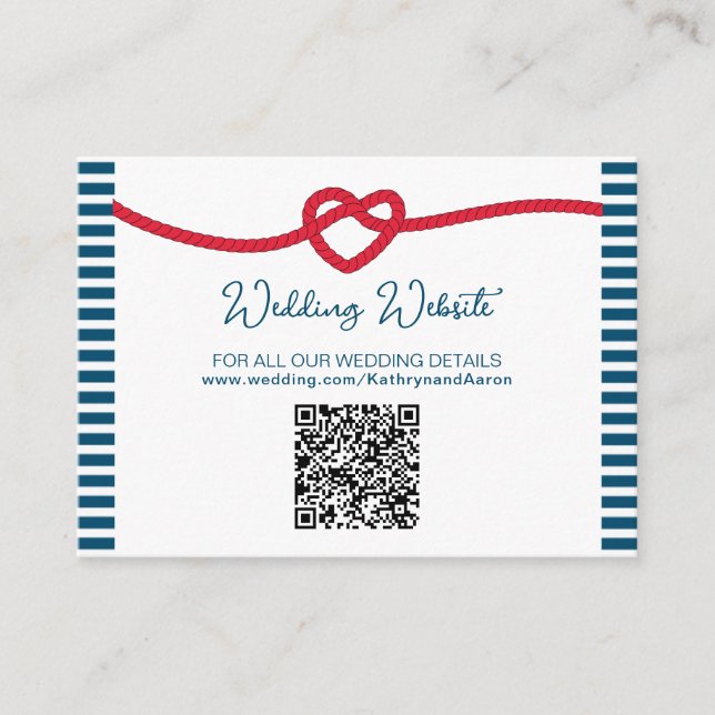Tying the Knot Nautical Wedding Enclosure Card (Front)