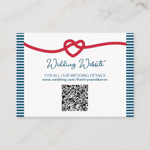 Tying the Knot Nautical Wedding Enclosure Card