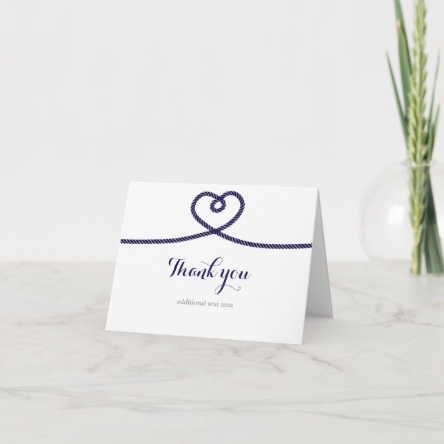 TYING THE KNOT Nautical Wedding Thank You Card (Front)