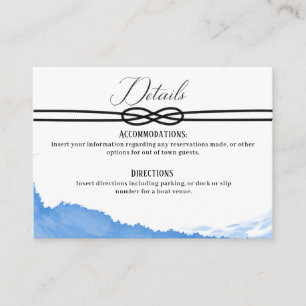 Tying the Knot on the Yacht Ocean Blue Watercolor Enclosure Card