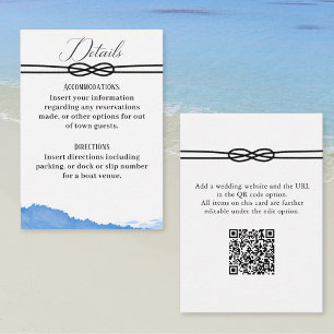 Tying the Knot on the Yacht Ocean Blue Watercolor  Enclosure Card