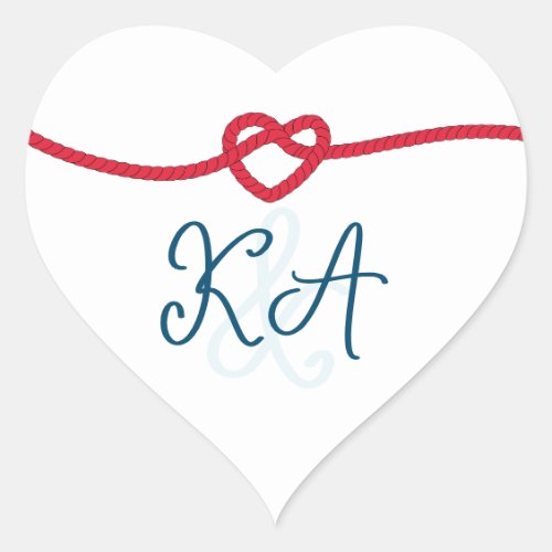 Tying the Knot Personalized Heart Sticker