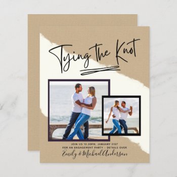 Tying The Knot - Photo Engagement Party Invitation