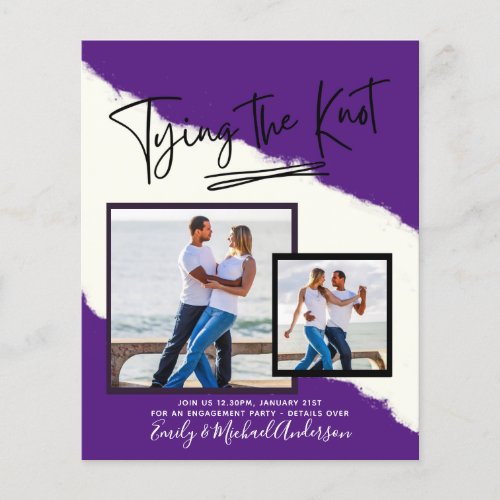 Tying The Knot _ Photo Engagement Party Invitation Flyer