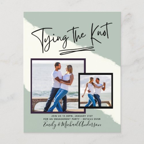 Tying The Knot _ Photo Engagement Party Invitation Flyer