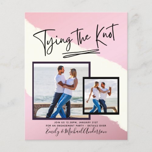 Tying The Knot _ Photo Engagement Party Invitation Flyer