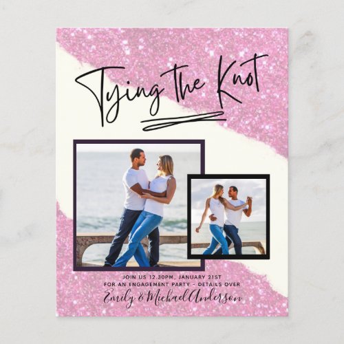 Tying The Knot _ Photo Engagement Party Invitation Flyer