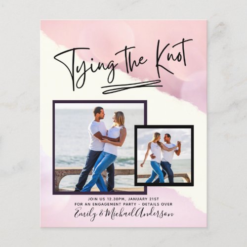 Tying The Knot _ Photo Engagement Party Invitation Flyer