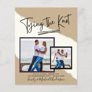 Tying The Knot - Photo Engagement Party Invitation Flyer
