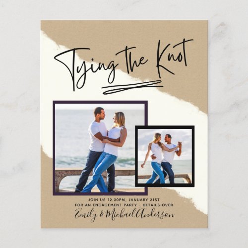 Tying The Knot _ Photo Engagement Party Invitation Flyer