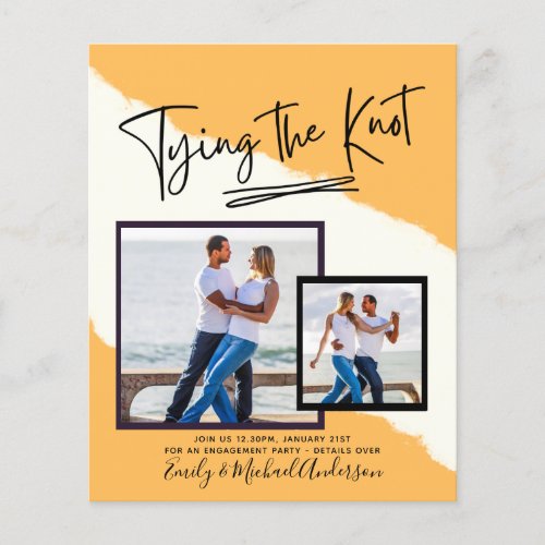 Tying The Knot _ Photo Engagement Party Invitation Flyer