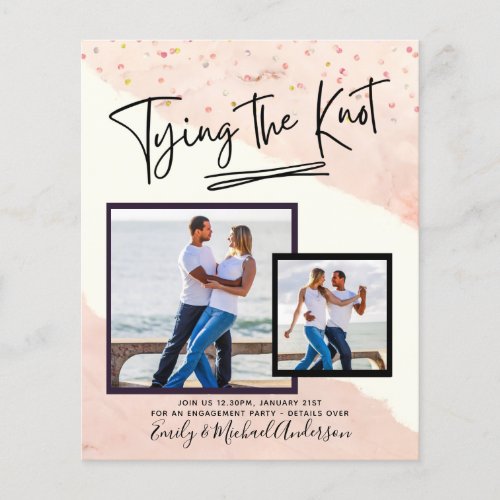 Tying The Knot _ Photo Engagement Party Invitation Flyer