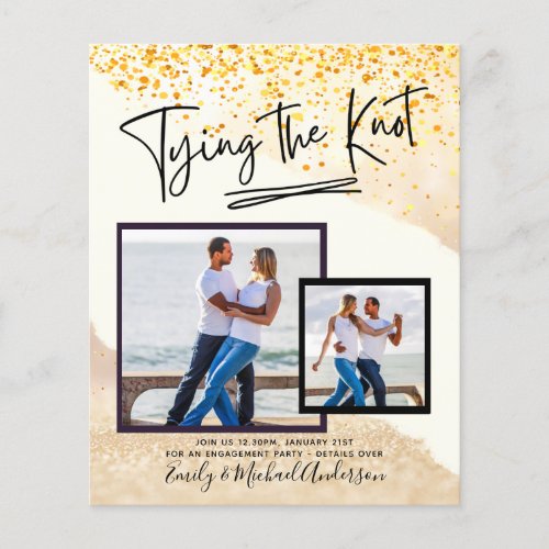 Tying The Knot _ Photo Engagement Party Invitation Flyer