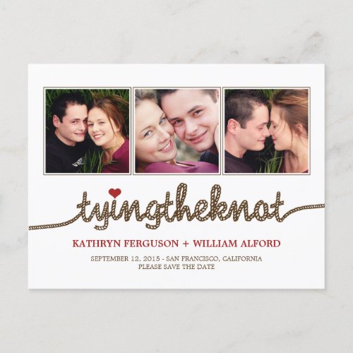 Tying The Knot Photo Save The Date Card