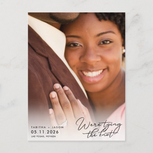 Tying the Knot Photo Wedding Save the Date Announcement Postcard