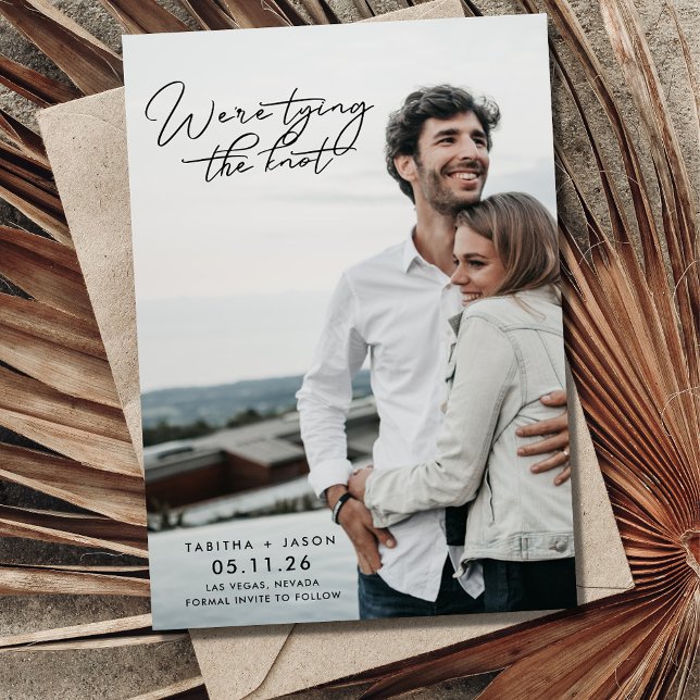 Tying the Knot Photo Wedding Save the Date  Invitation (Creator Uploaded)