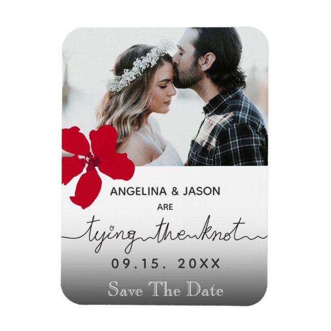 Tying The Knot Photo Wedding Save The Date Magnet (Vertical)