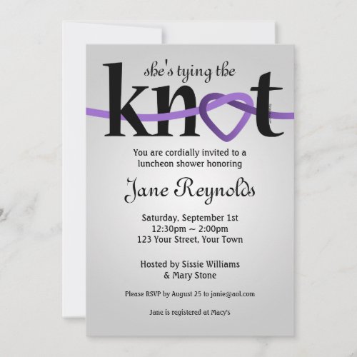 Tying The Knot PUR Wedding Shower Invitation