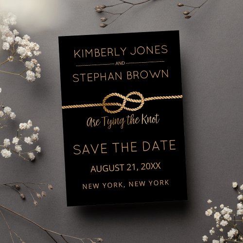 Tying the Knot Quote Black Gold Save the Date