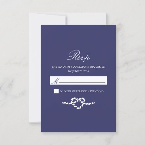 Tying The Knot  Response Card