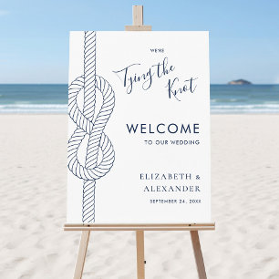 Tying The Knot Rope Nautical Wedding Welcome Foam Board
