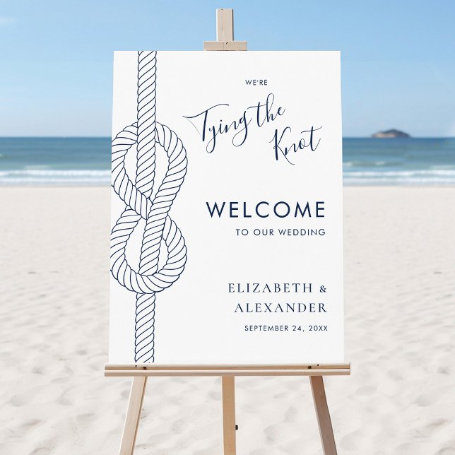 Tying The Knot Rope Nautical Wedding Welcome Foam Board (Creator Uploaded)