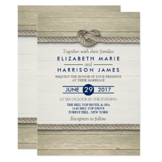 Tying The Knot Rustic Beach Wedding Card