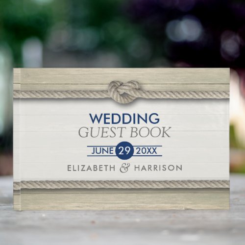 Tying The Knot Rustic Beach Wedding Guest Book