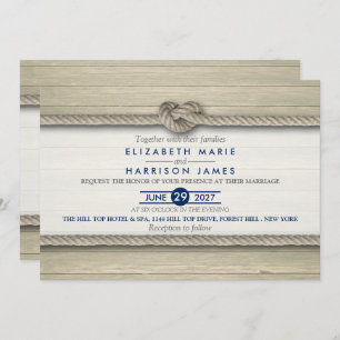 Tying The Knot Rustic Beach Wedding Invitation