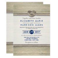 Tying The Knot Rustic Beach Wedding Invitation
