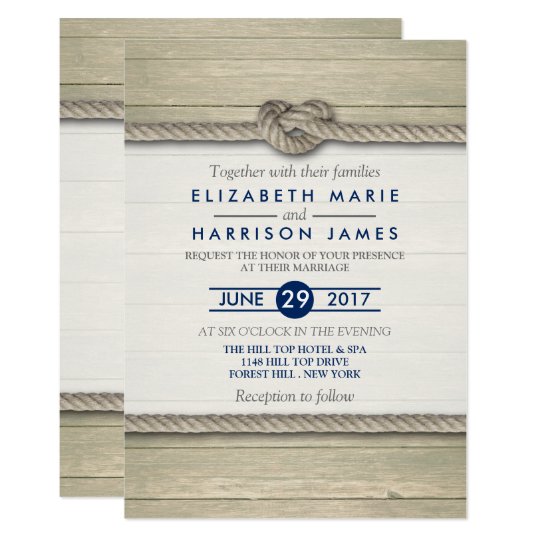 tying the knot rustic beach wedding invitation zazzle com
