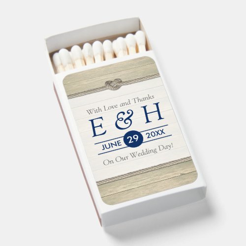Tying The Knot Rustic Beach Wedding Matchboxes