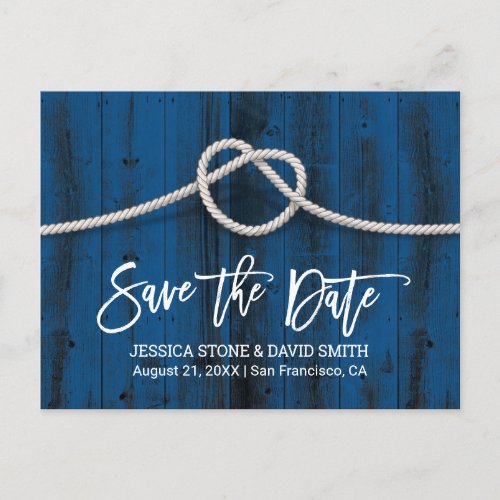 Tying the Knot Rustic Beach Wedding Save the Date Announcement Postcard