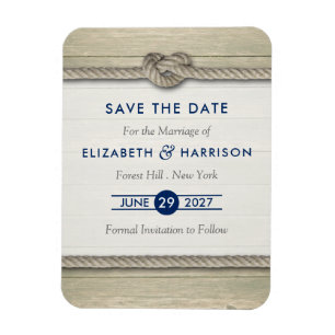 Tying The Knot Rustic Beach Wedding Save The Date Magnet