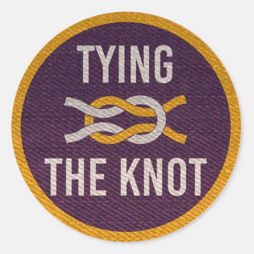 Tying the Knot Scout Patch Wedding Sticker