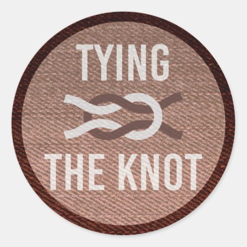 Tying the Knot Scout Patch Wedding Sticker Brown