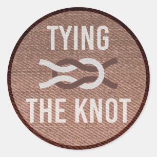 Tying the Knot Scout Patch Wedding Sticker Brown