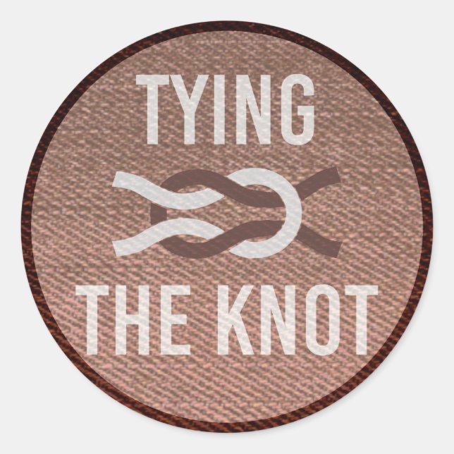 Tying the Knot Scout Patch Wedding Sticker Brown (Front)