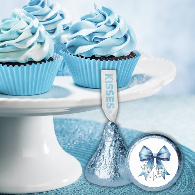Tying the Knot Something Blue Bow Bridal Shower Hershey®'s Kisses® (Creator Uploaded)