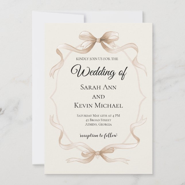 Tying the Knot Wedding Invitation (Front)