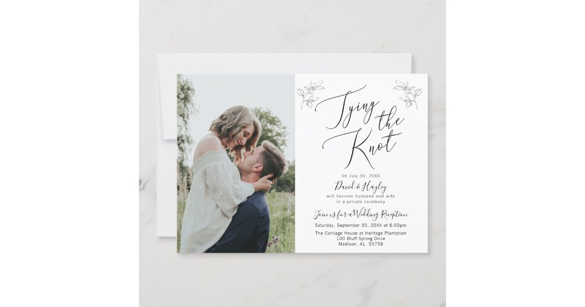 Tying the Knot Wedding Reception Invitation | Zazzle