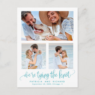 Tying The Knot Wedding Save The  Date 3 Photo Postcard
