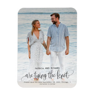 Tying The Knot Wedding Save The  Date Photo Magnet