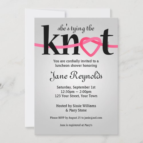 Tying The Knot Wedding Shower Invitation