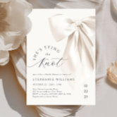 White Elegant Bow Bridal Shower Invitation