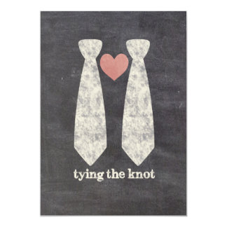 Tying the Know Chalkboard Gay Wedding Card