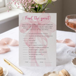 Tying Up 20s Pink Bow 30th Find Guest Game Invitation