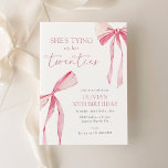 Tying Up Her Twenties Coquette Bow 30th Birthday Invitation<br><div class="desc">Celebrate in style with this She's Tying Up Her Twenties birthday invitation—perfect for a dirty thirty celebration! Designed with a feminine touch, this elegant invite features pink watercolor coquette bows and elegant script typography. Perfect for a bow themed 30th birthday party. Whether it’s an intimate dinner or a glamorous soirée,...</div>