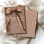 Tying Up My 20s Brown Coquette Bow 30th Birthday Invitation<br><div class="desc">Tying Up My 20s Mocha Brown Coquette Bow 30th Birthday Invitation Celebrate her 30th birthday with glamorous style with this Tying Up My 20s Mocha Brown Coquette Bow 30th Birthday Invitation. Featuring a watercolor bow illustration and write script lettering. Simple and elegant. Perfect for Tying Up Her Twenties Party, classy...</div>